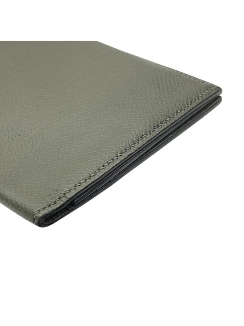 Hermes Mc2 Fleming Wallet Bifold Bill Card Slot Veau Epsom Khaki Green Compact